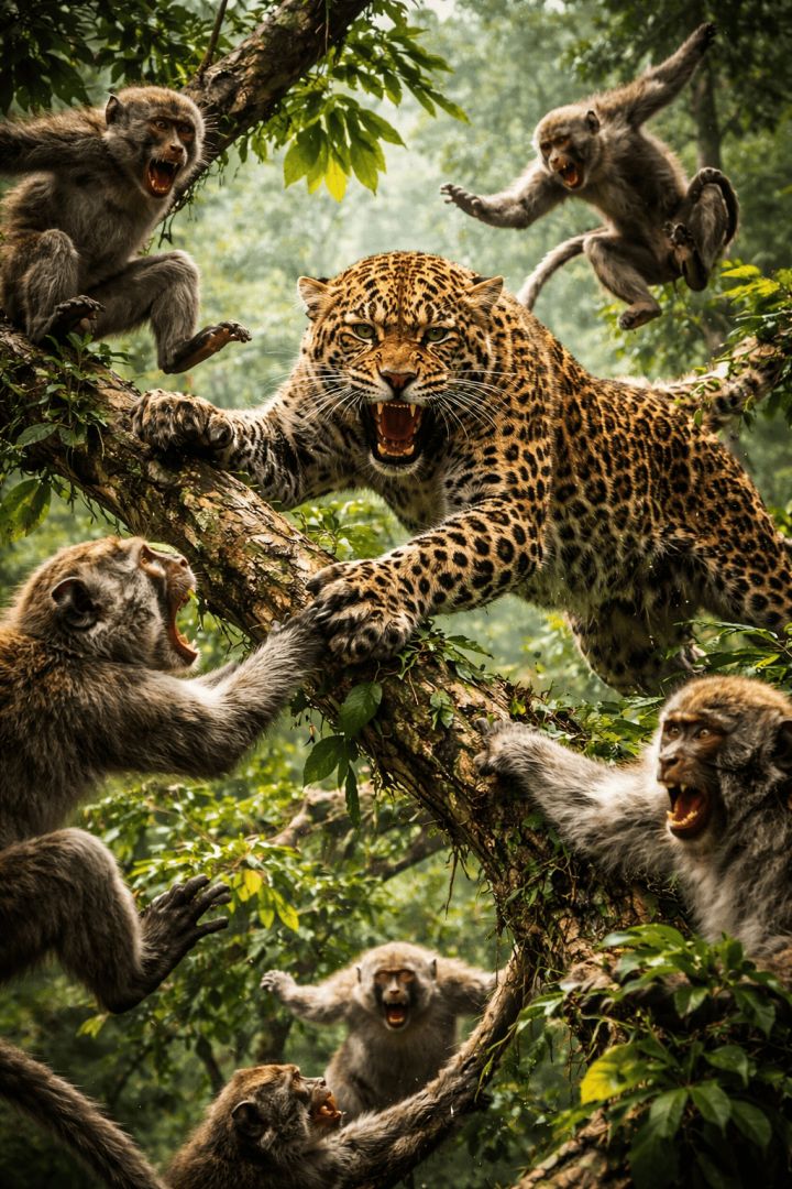 Battle in the jungle canopy wild wallpaper