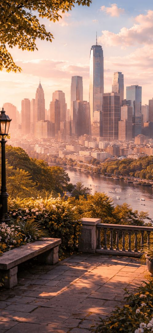 Golden-hour-over-the-city-skyline-wallpaper-iphone-patakapix city wallpaper