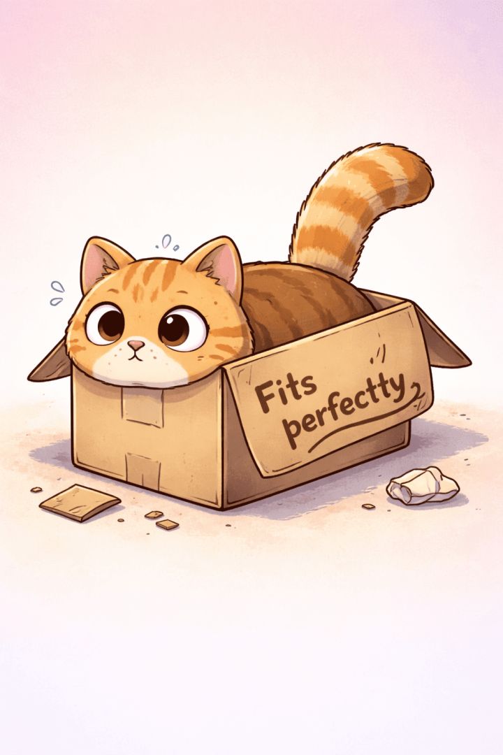 Cat stuck in a box fitting awkwardly funny wallpaper
