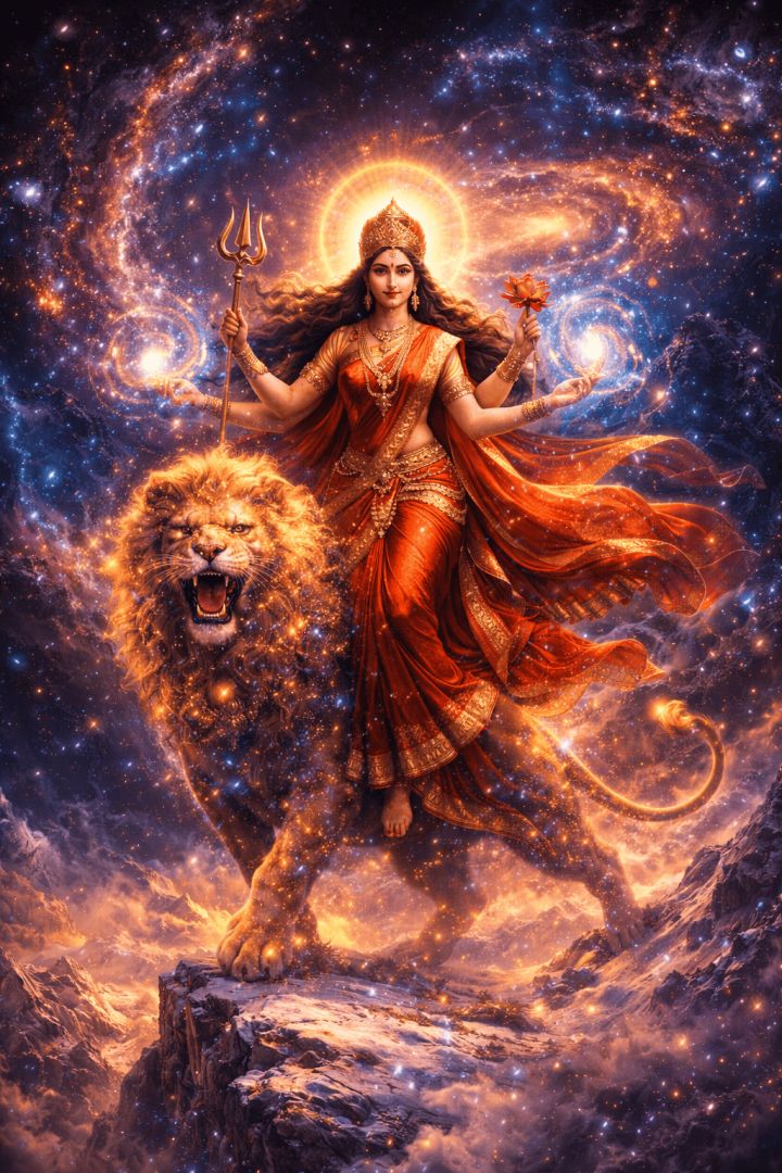 Durga in cosmic grace god wallpaper