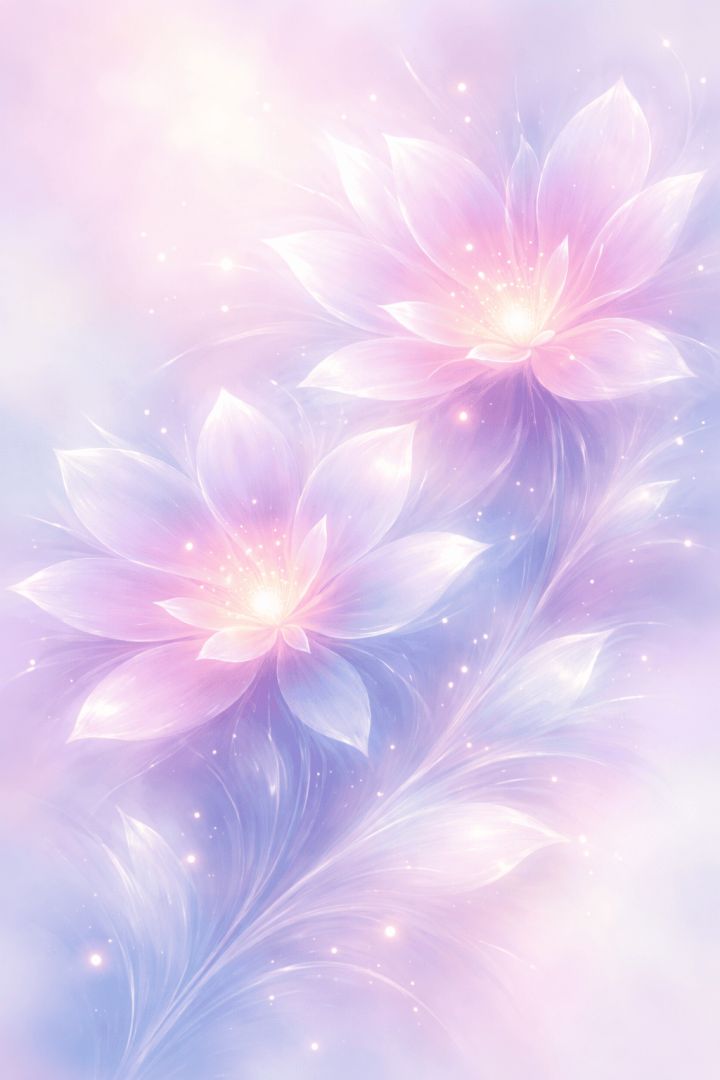 Ethereal pastel flowers in bloom abstract wallpaper