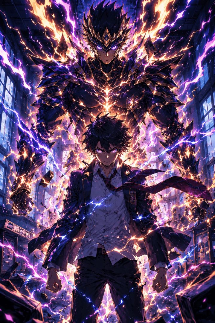 Fiery warrior awakening within chaos anime wallpaper