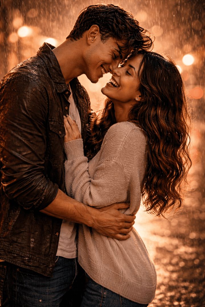 Laughter in the rain together love wallpaper