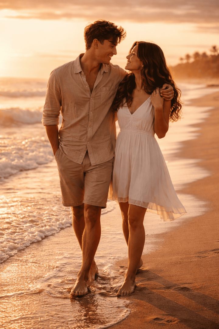 Love by the shoreline at sunset love wallpaper