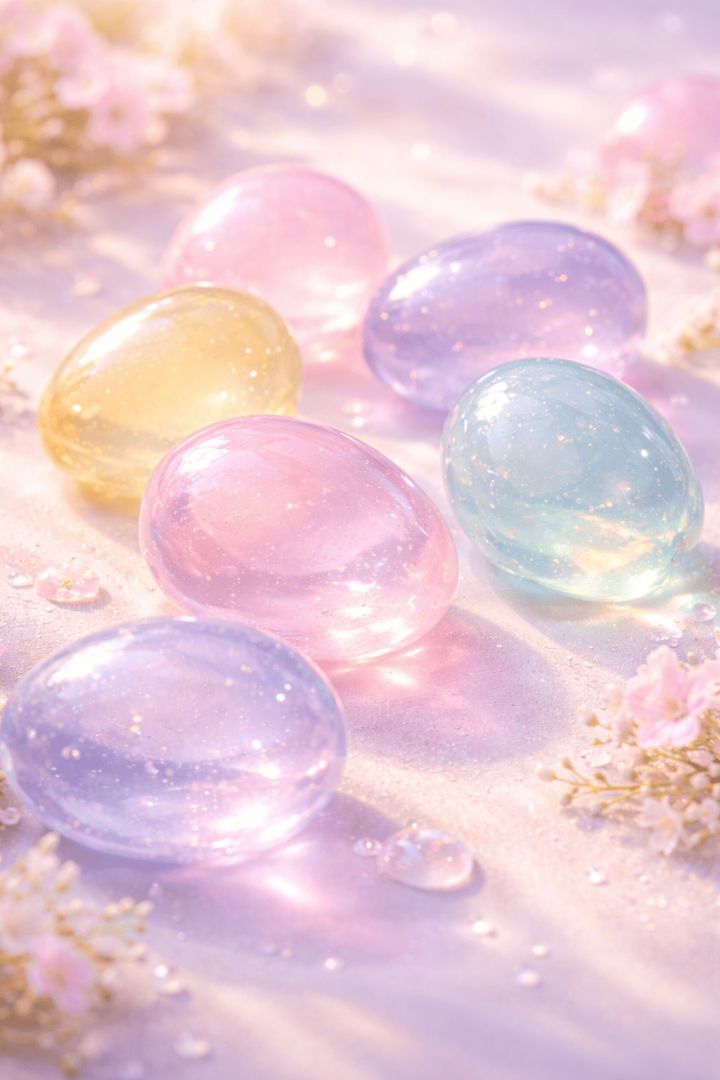 Magical pastel egg-hourglass in bloom easter wallpaper wallpaper