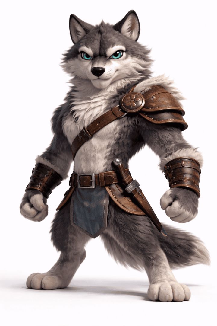 Mighty wolf warrior in stance 3d  wallpaper wallpaper