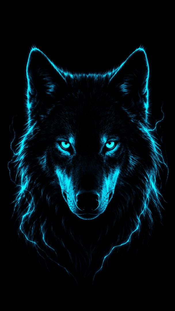 Neon wolf with electric glow wallpaper