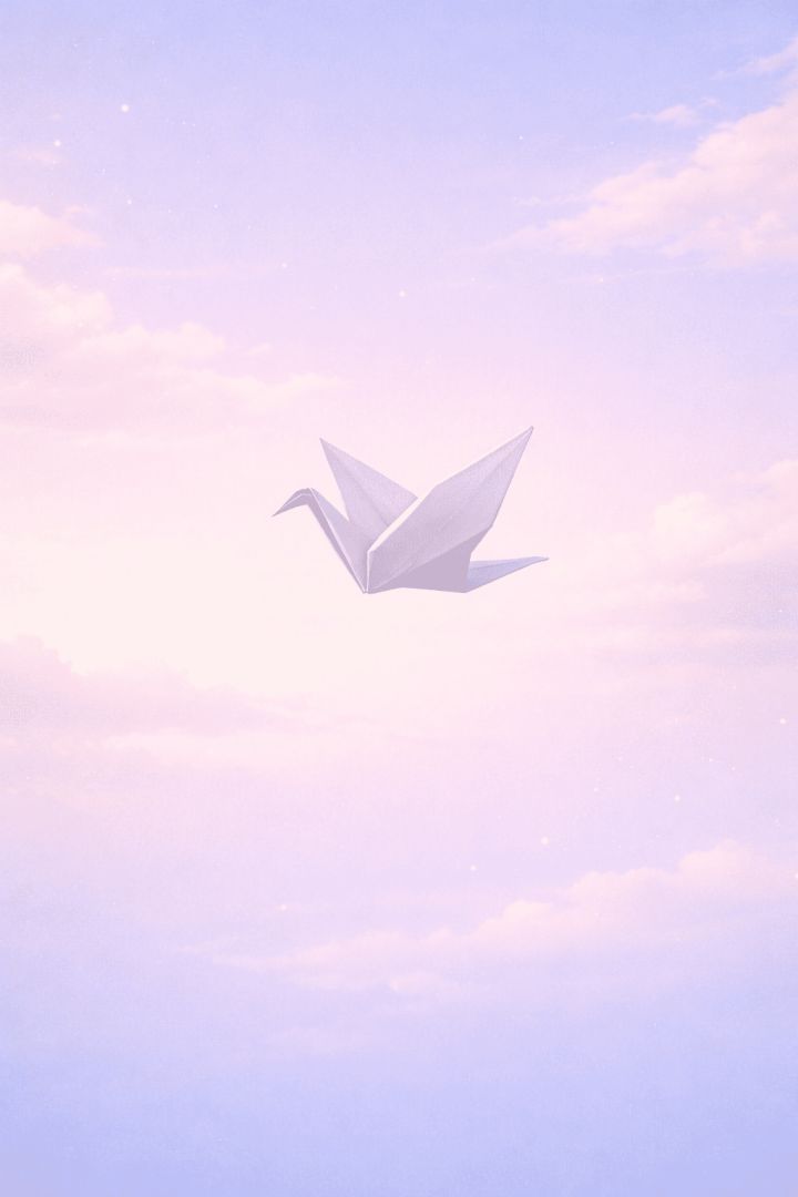 Paper boat on calm waters minimalist wallpaper