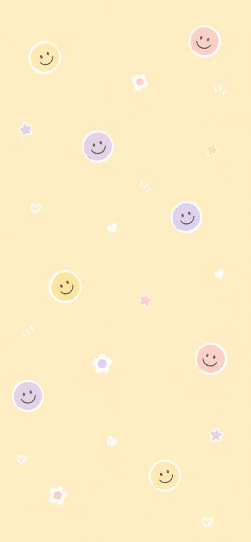 Pastel doodles and smiley faces cute wallpaper