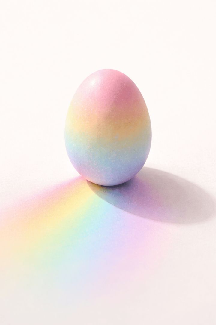 Pastel egg with rainbow shadow easter wallpaper wallpaper