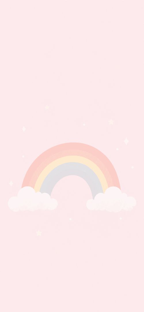 Pastel rainbow with soft clouds cute wallpaper