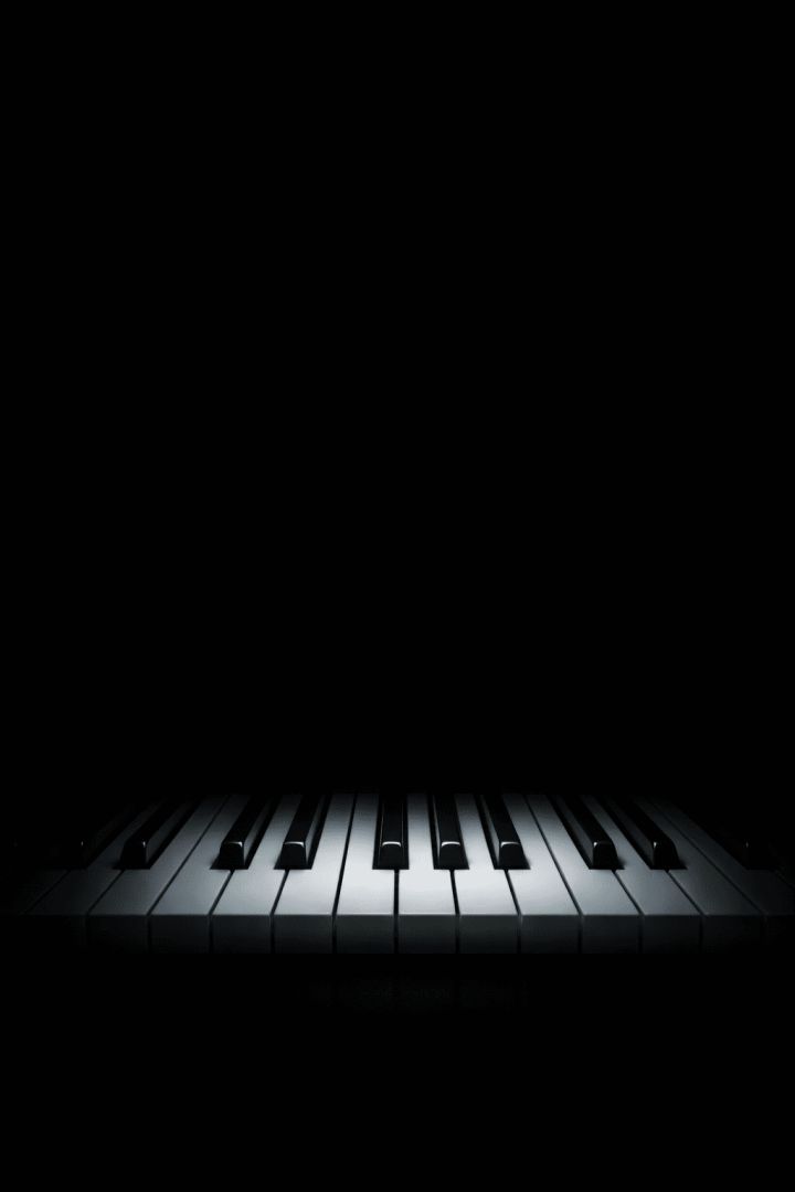 Piano keys emerging from darkness music wallpaper