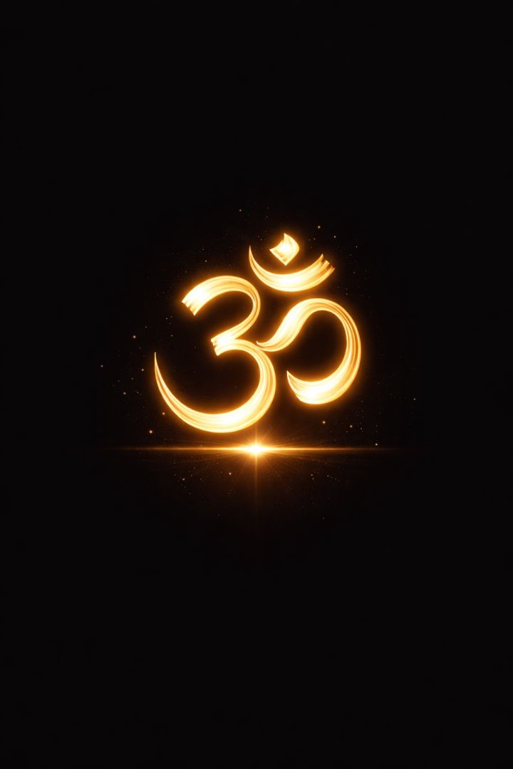 Radiant Om symbol in the dark god wallpaper