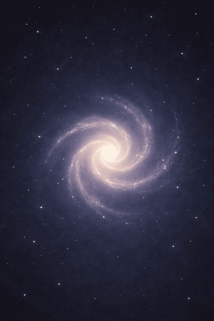 Radiant spiral galaxy in deep space minimalist wallpaper