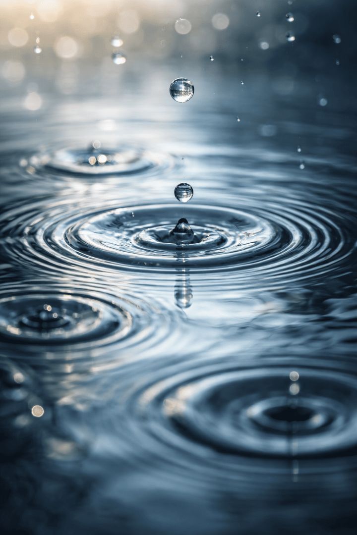 Rain Drop Creating Ripples on Water Surface – Calm Minimal Nature Wallpaper rain wallpaper