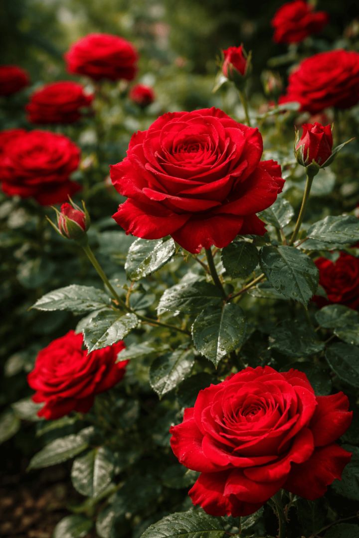 Red roses in full bloom flowers wallpaper