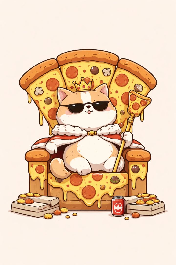 Royalty of pizza paradise funny wallpaper