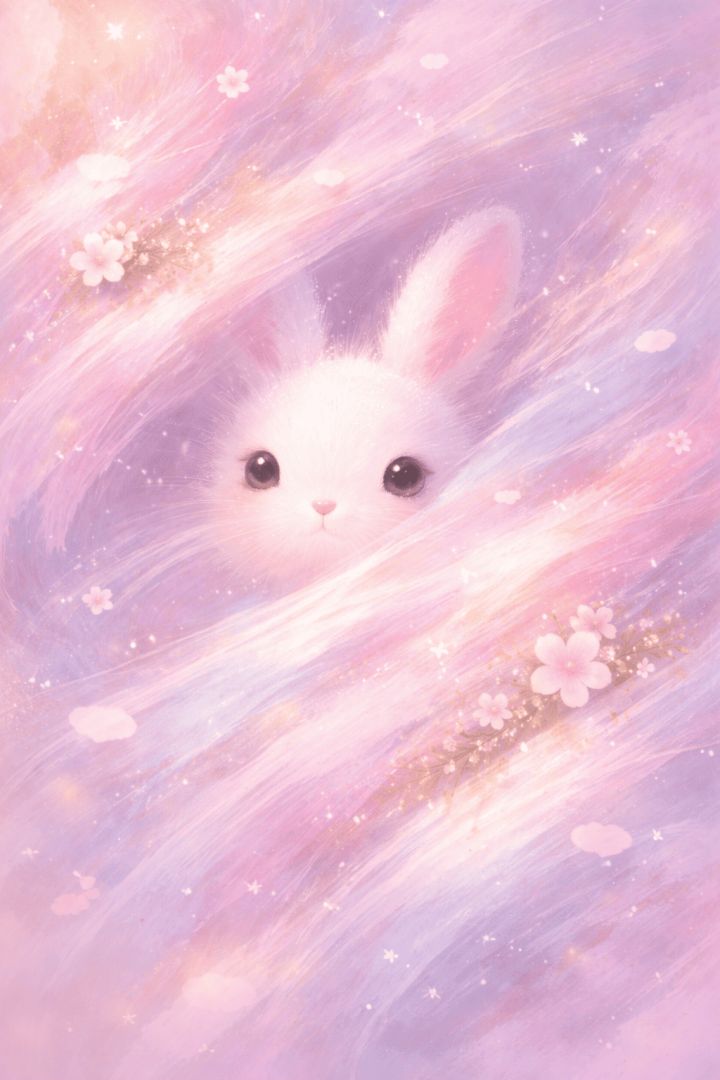 Secret bunny in pastel swirls easter wallpaper wallpaper