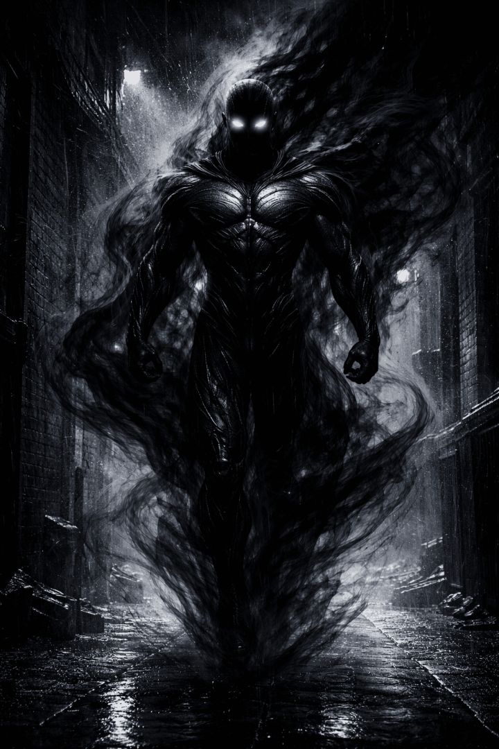 Shadowed hero in the rainstorm warrior wallpaper