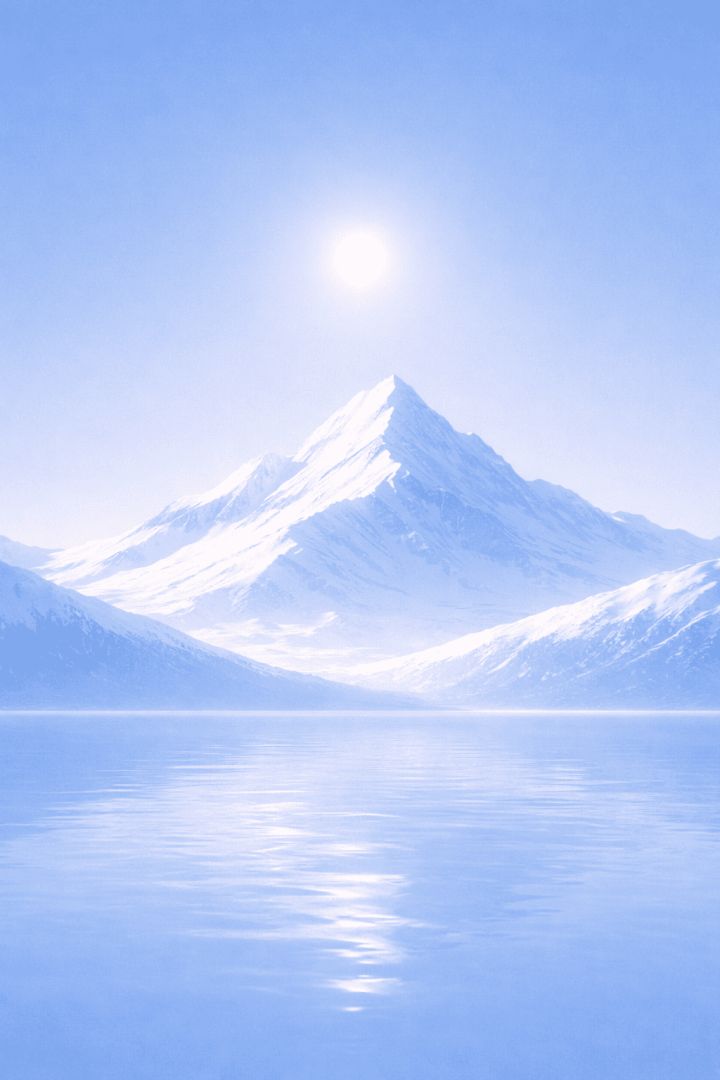 Snow-capped peaks under a clear sky minimalist wallpaper