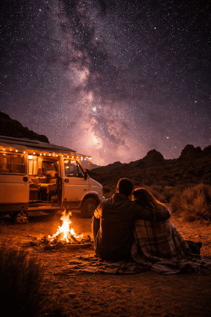 Starry night in the Utah desert adventure wallpaper