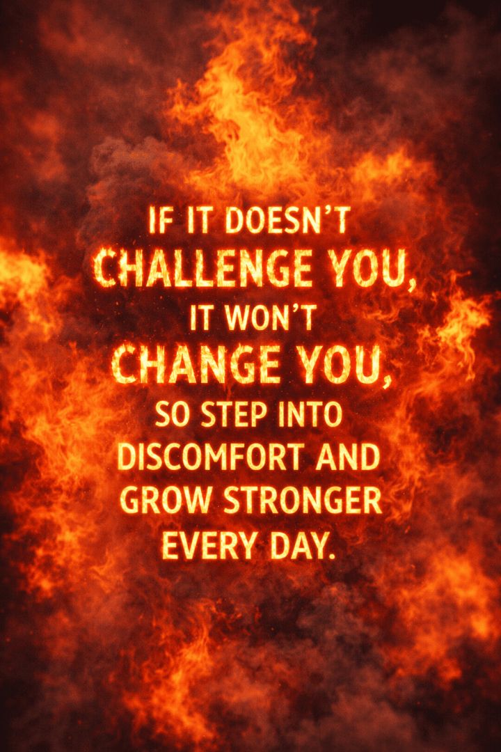 Step into discomfort and grow stronger quotes wallpaper
