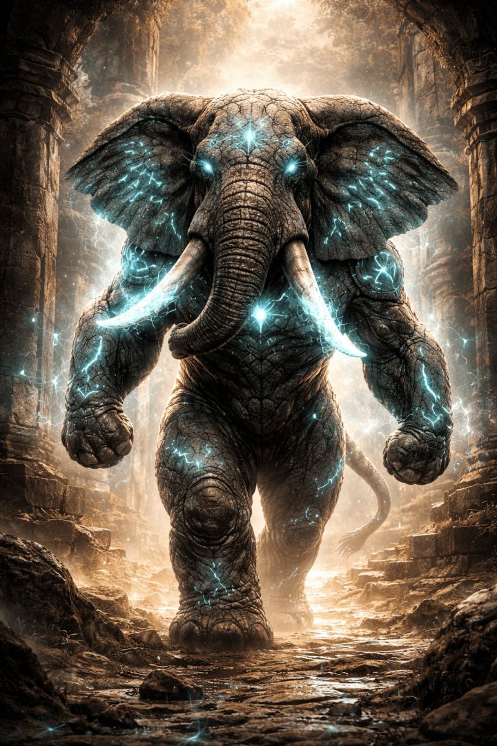Stone guardian of the ancient temple warrior wallpaper