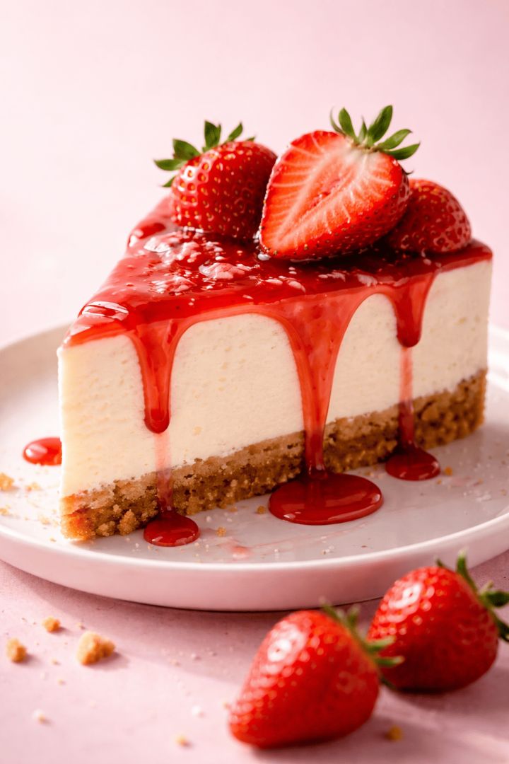 Strawberry cheesecake delight food wallpaper