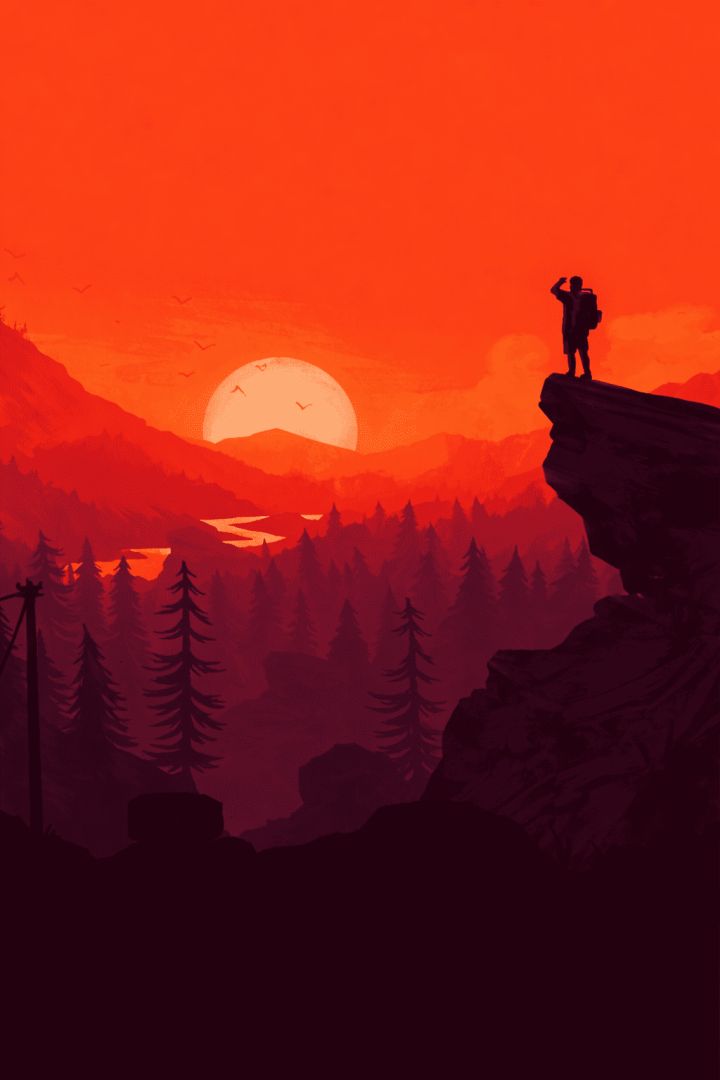 Sunset view from rugged cliff nature wallpaper