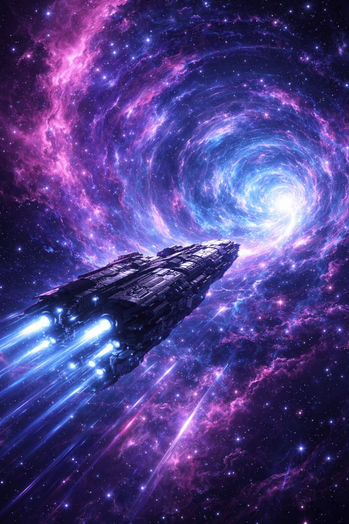 Voyage through the cosmic tunnel space wallpaper