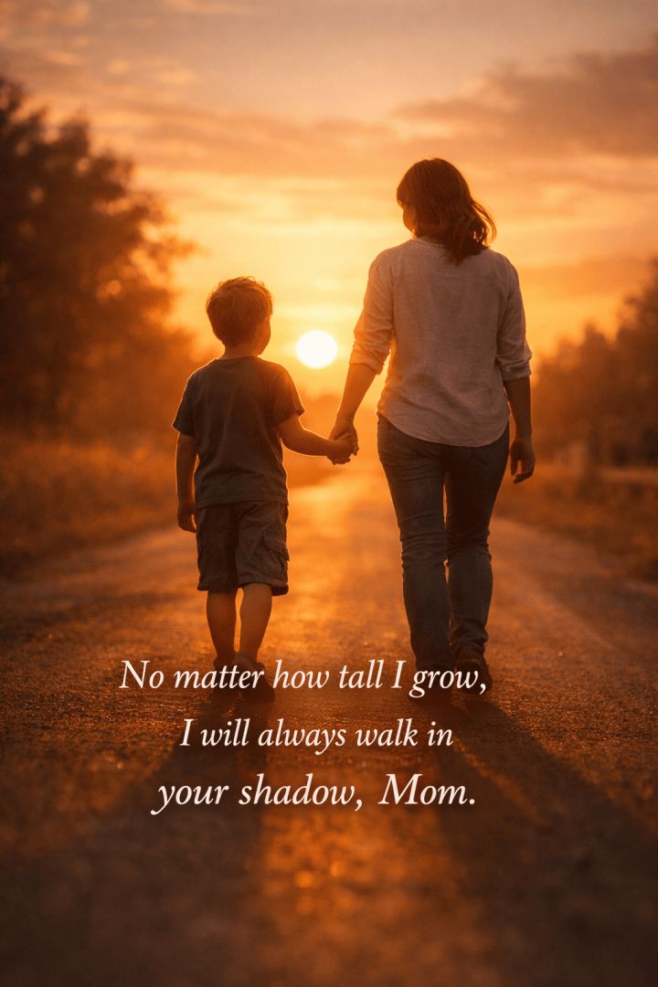 Walking in your shadow, Mom love wallpaper